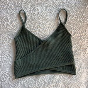 Aerie Forest Green Ribbed Camisole